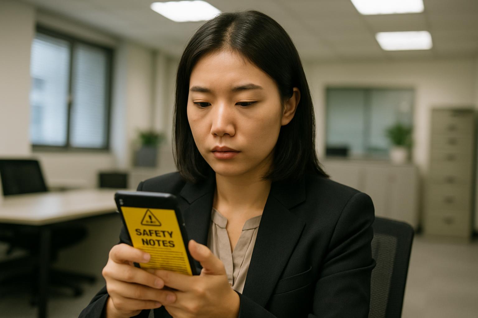 性騷擾防範怎麼做?新人面試到上班的安全守則與法律知識 面試前查看安全筆記的女性